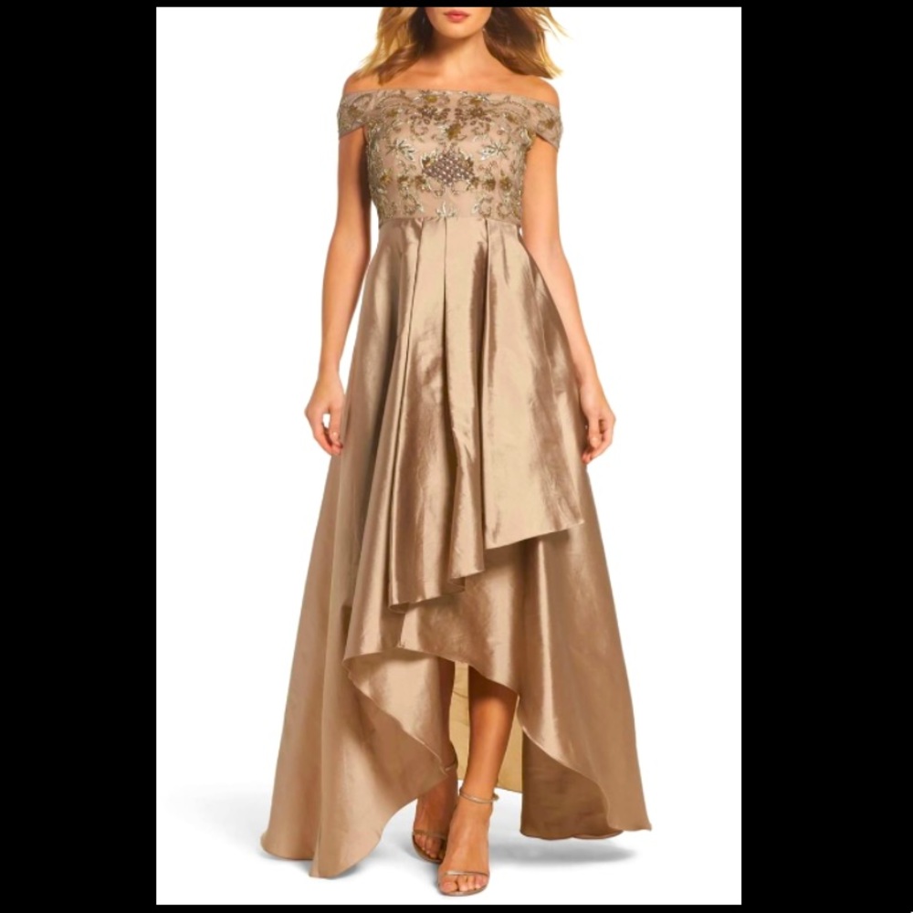 Adrianna Papell Bronze Embellished Gown, Size 10